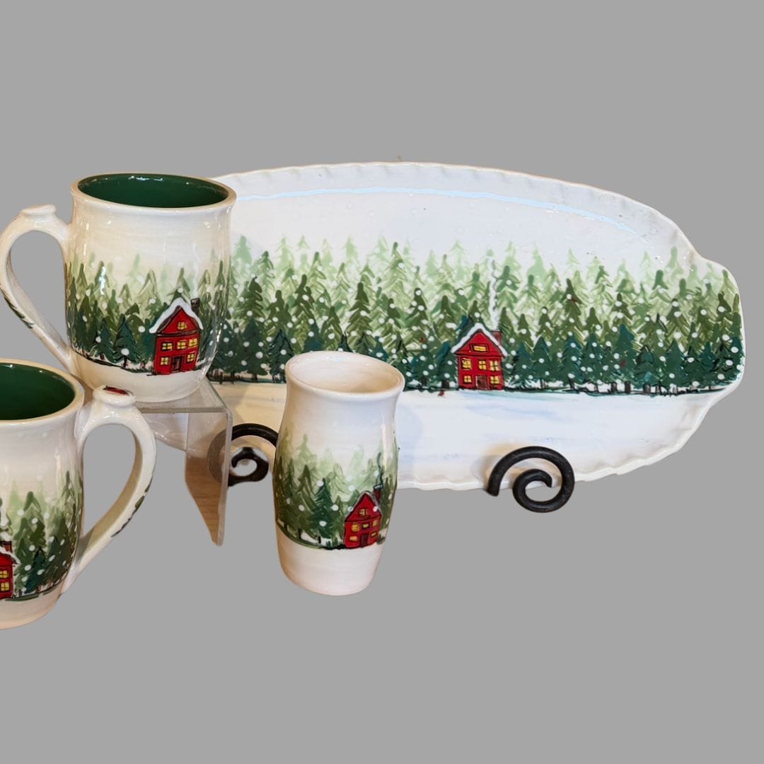 Winter Forest Large Handled Tray