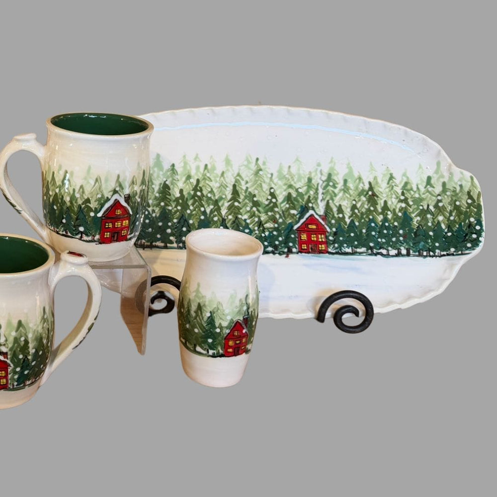 Winter Forest Large Handled Tray