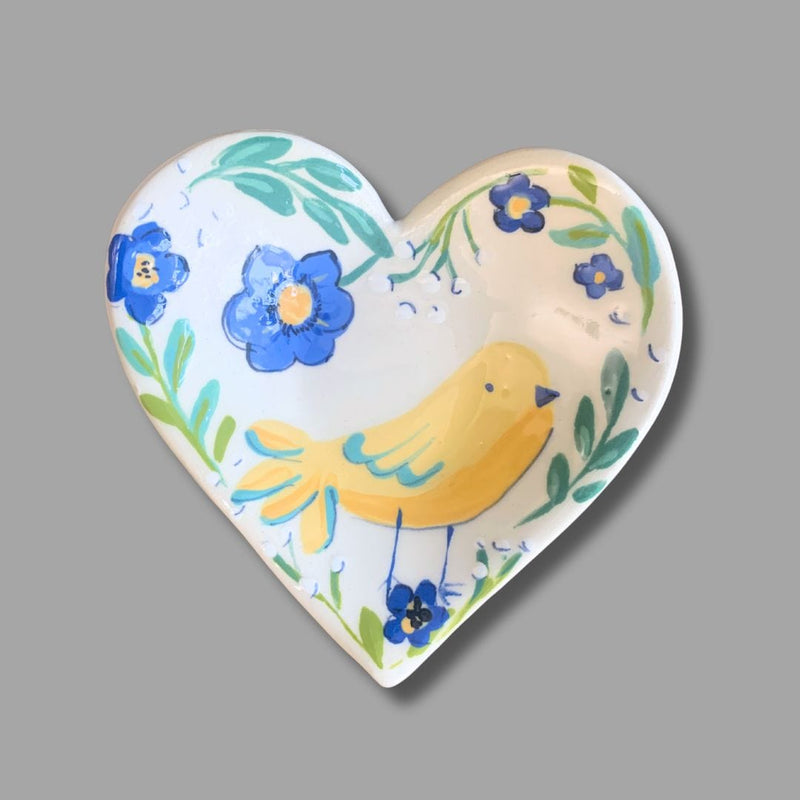 Heart Yellow Bird Tea Bag Holder- Spoon Rest