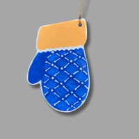 Blue and Yellow Mitten Ornament