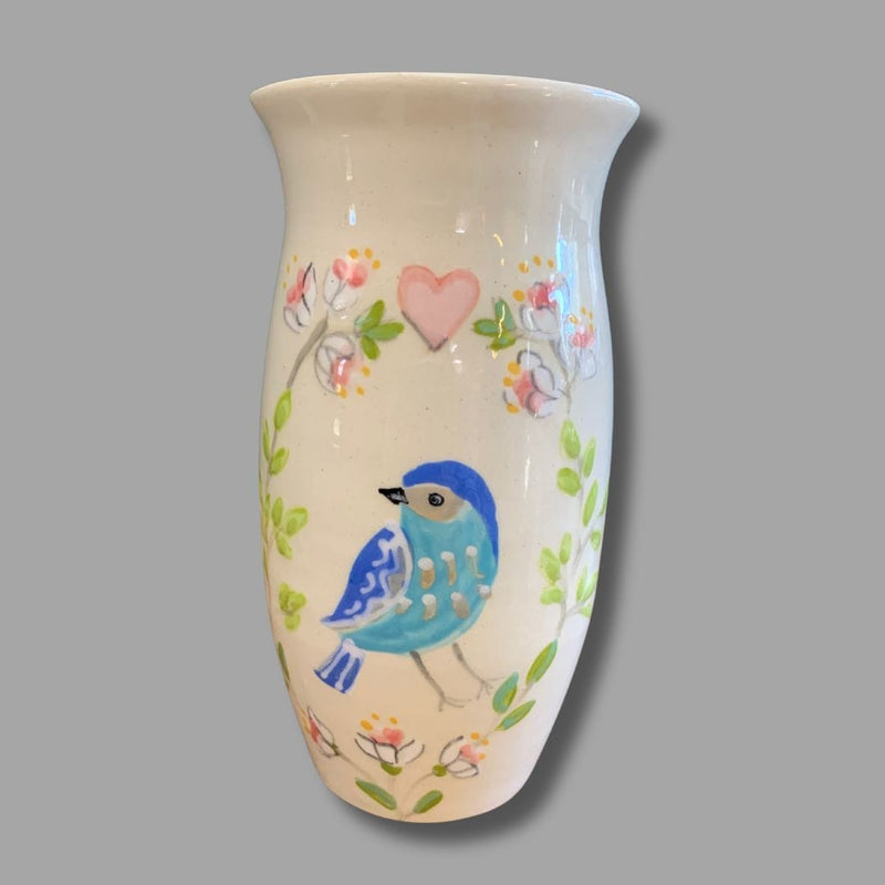 Spring Bluebird Bird 5" Vase