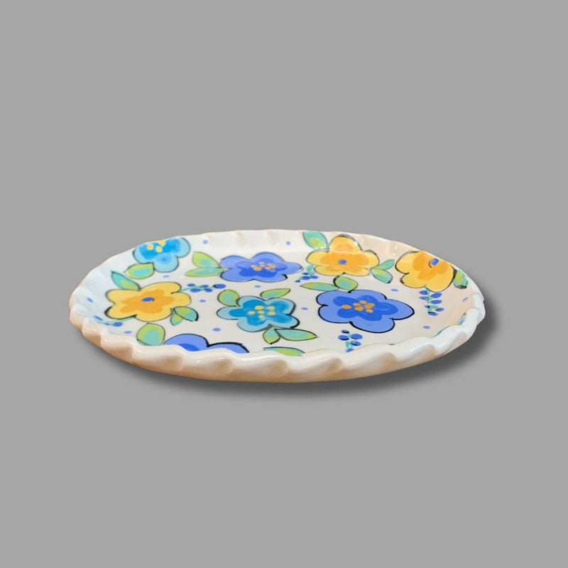 Cool Blooms Oval Small Tray