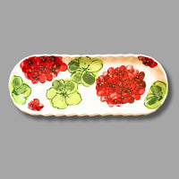 Red Geranium Cracker Tray