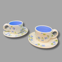 Blue Flower Espresso Cup and Saucer