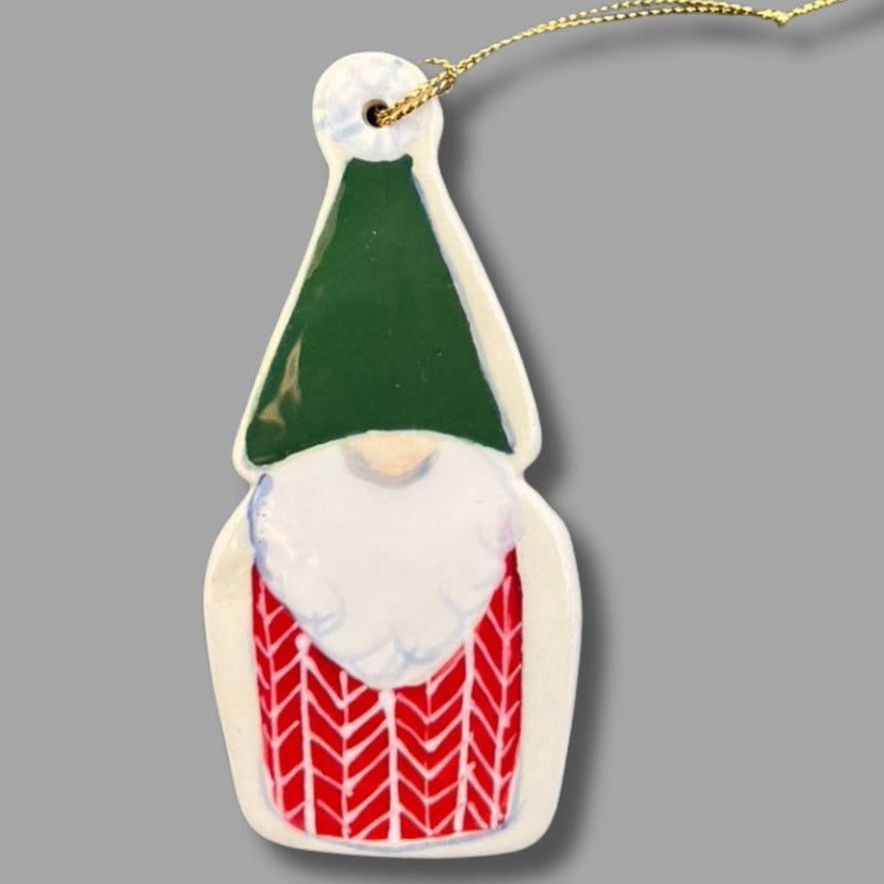 Green Hat and Red Gnome Ornament