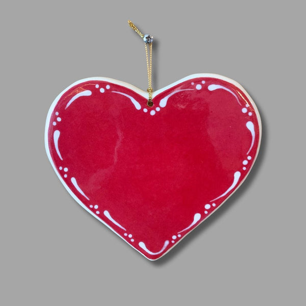 Large Red Heart Ornament (Red Center)