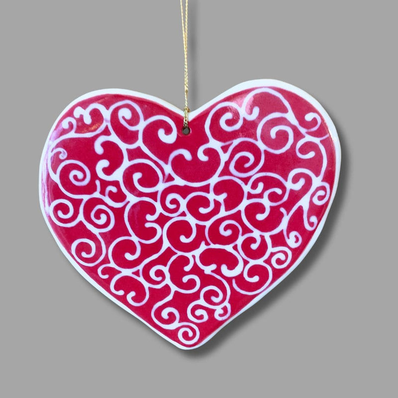 Large Lyric Red Heart Ornament