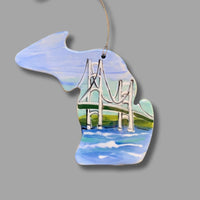 Michigan with Mackinac Bridge Ornament