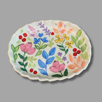 Bright Floral Oval Small Tray