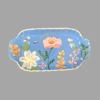 Pastel Multi-Floral Small Handled Rectangular Tray