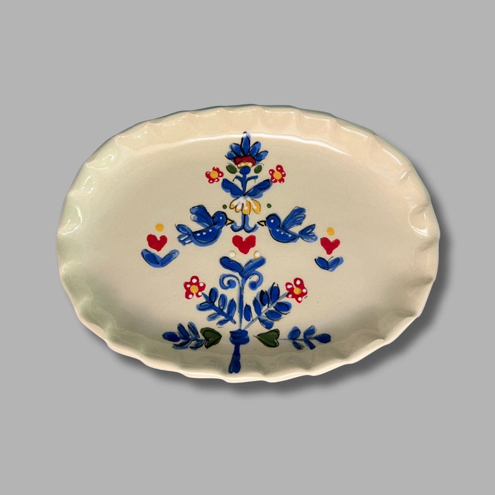 Scandinavian Folk Oval Tray