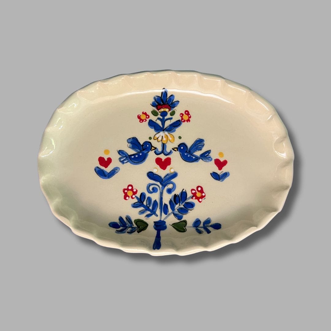 Scandinavian Folk Oval Tray