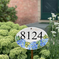 Oval Hydrangea with Bee Address Tile