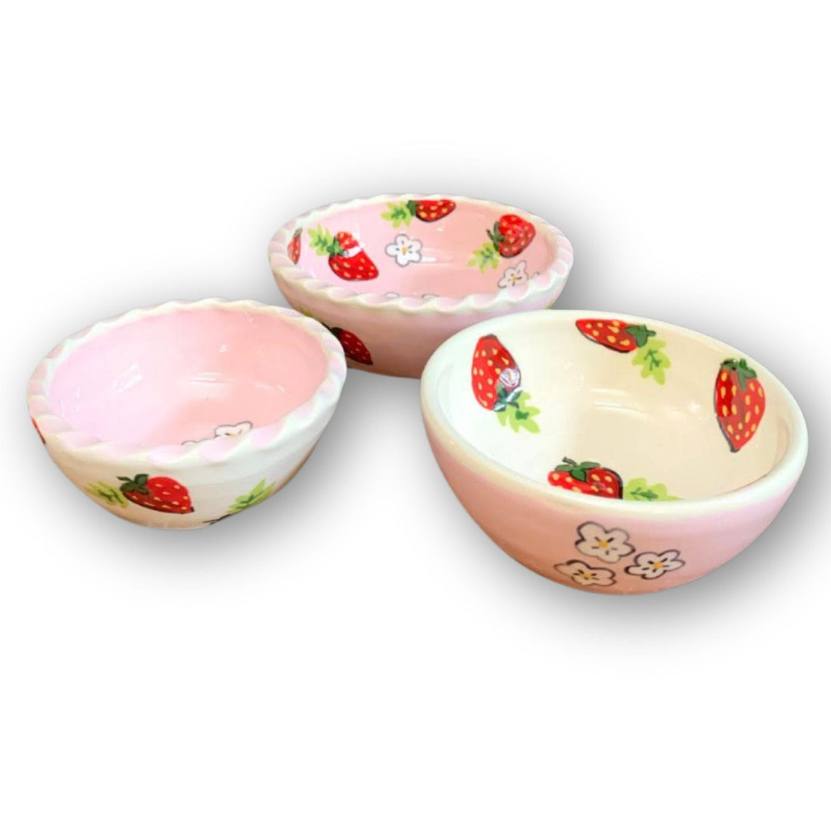 Strawberry Nesting Dip Bowls: set of 3
