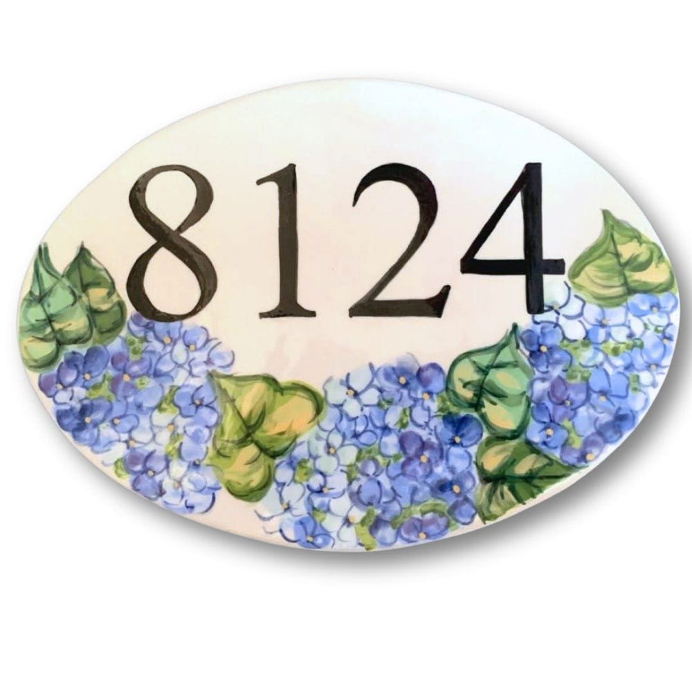 Oval Hydrangea Address Tile