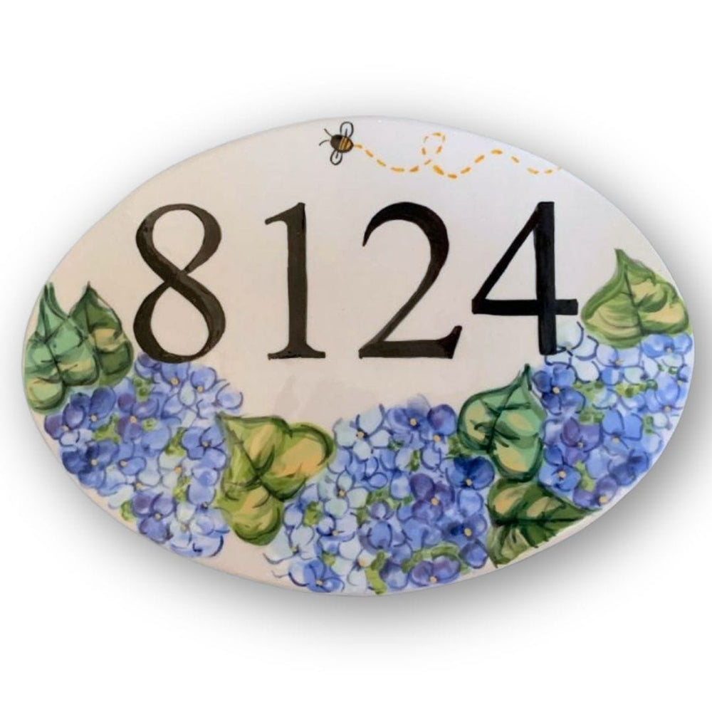 Oval Hydrangea with Bee Address Tile