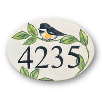 Chickadee Oval Address Tile