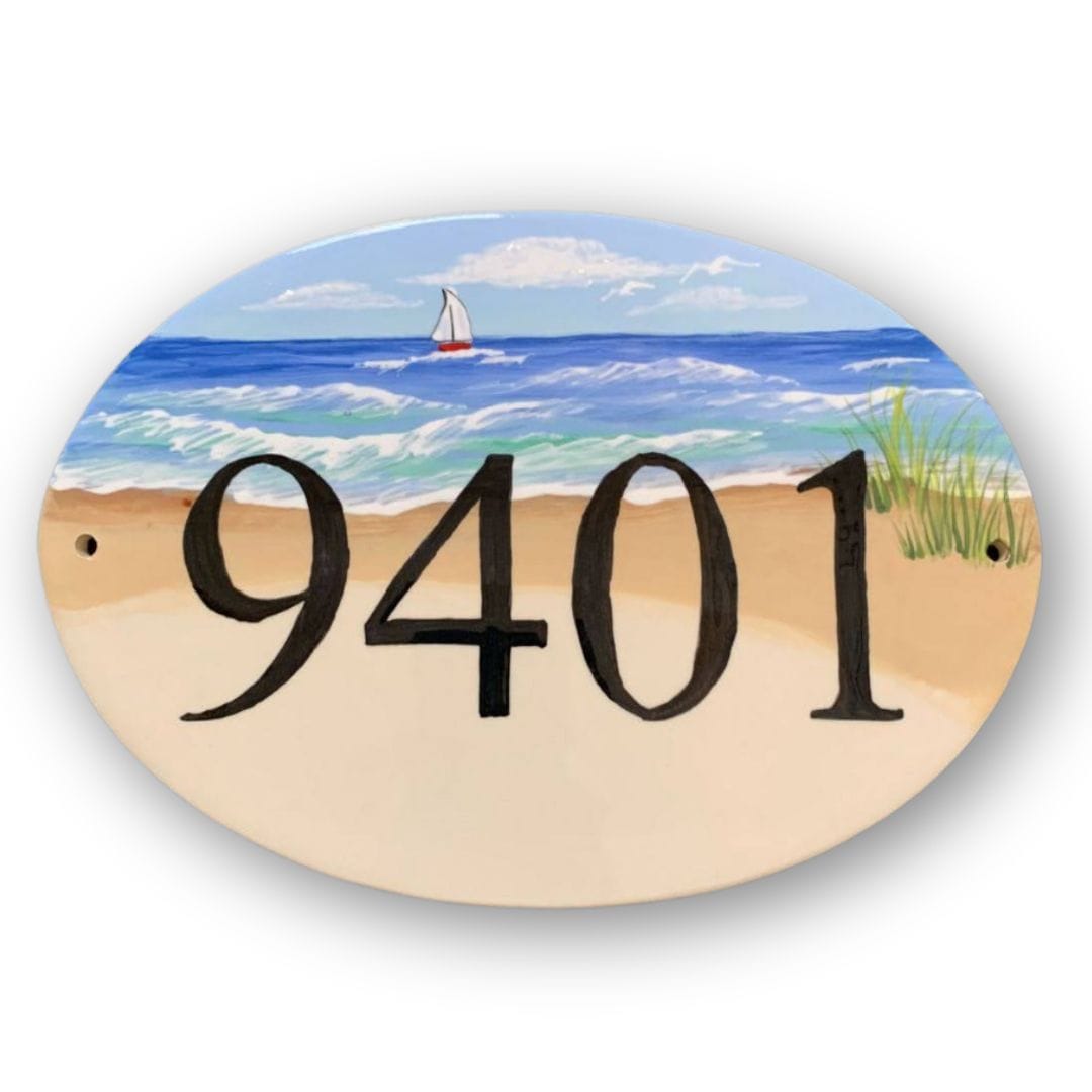 Beach Oval Address Tile