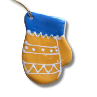 Blue and Yellow Mini Mitten Ornament