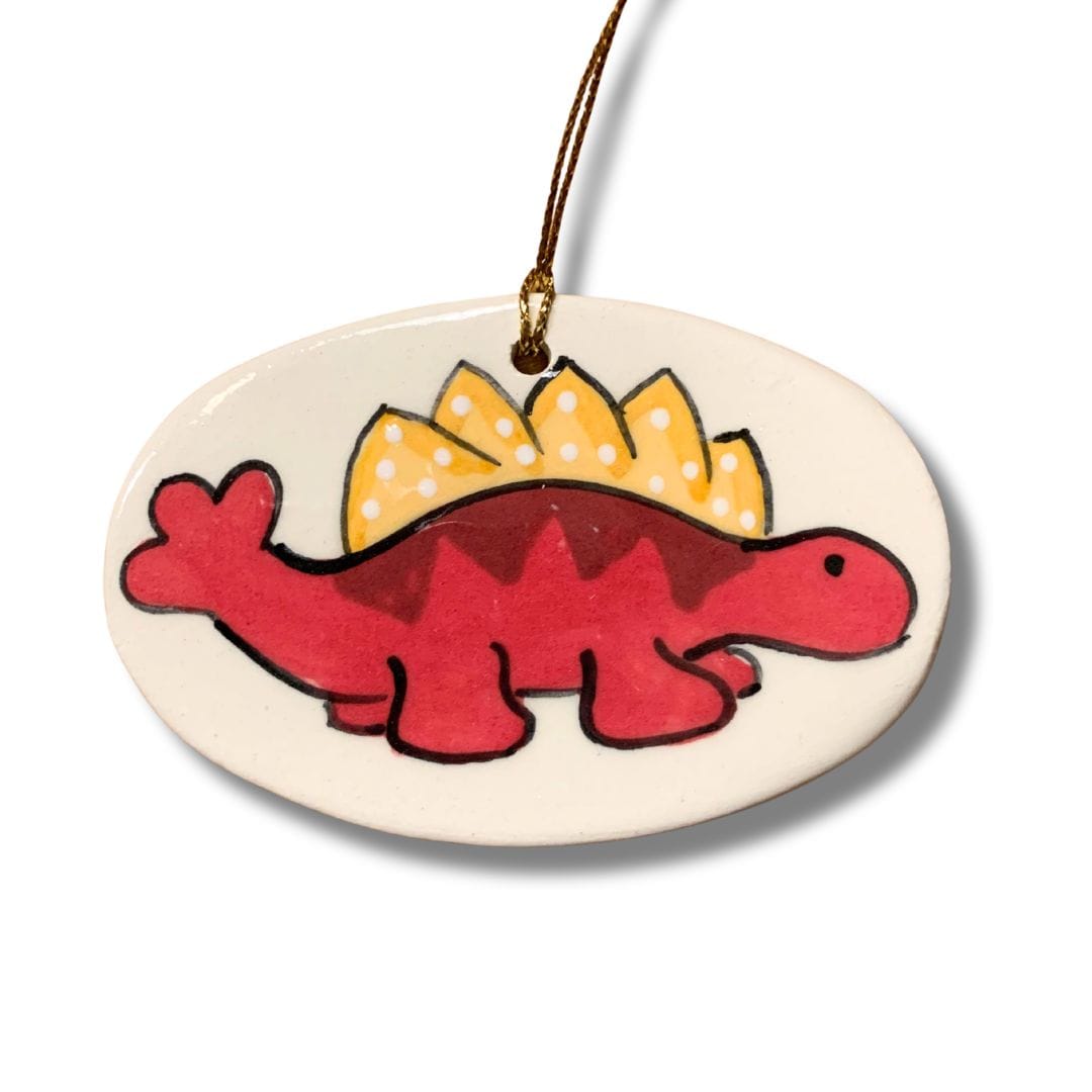 Dinosaur Ornament Red and Yellow