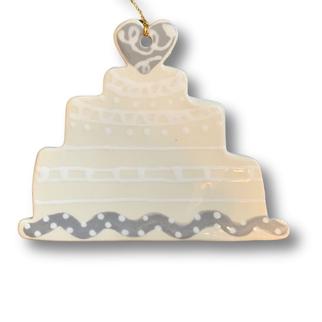 Wedding Cake Ornament, Gray