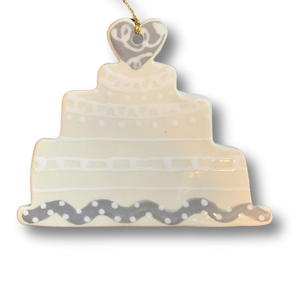 Wedding Cake Ornament, Gray