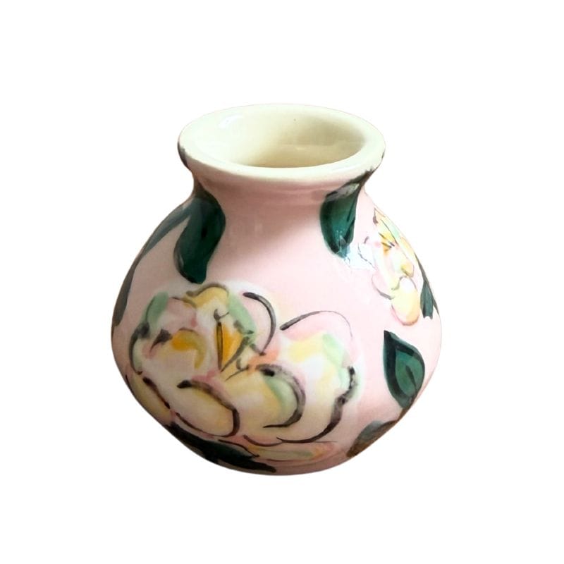 Vintage Peony Small Round Vase