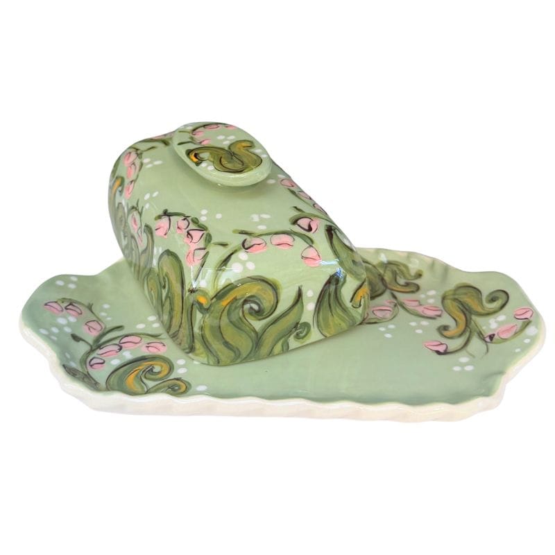 Vintage Lily of the Valley Butter Dish