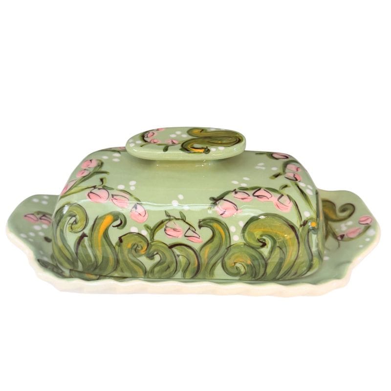 Vintage Lily of the Valley Butter Dish