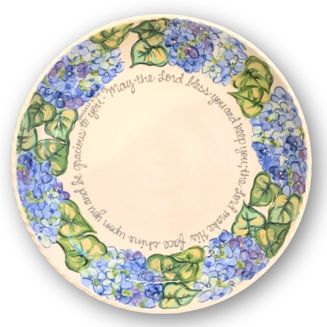 Blessing Large Serve Bowl Blue Hydrangea