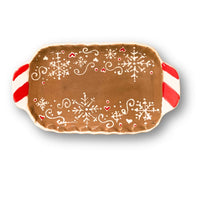 Gingerbread Small Handled Rectangular Tray