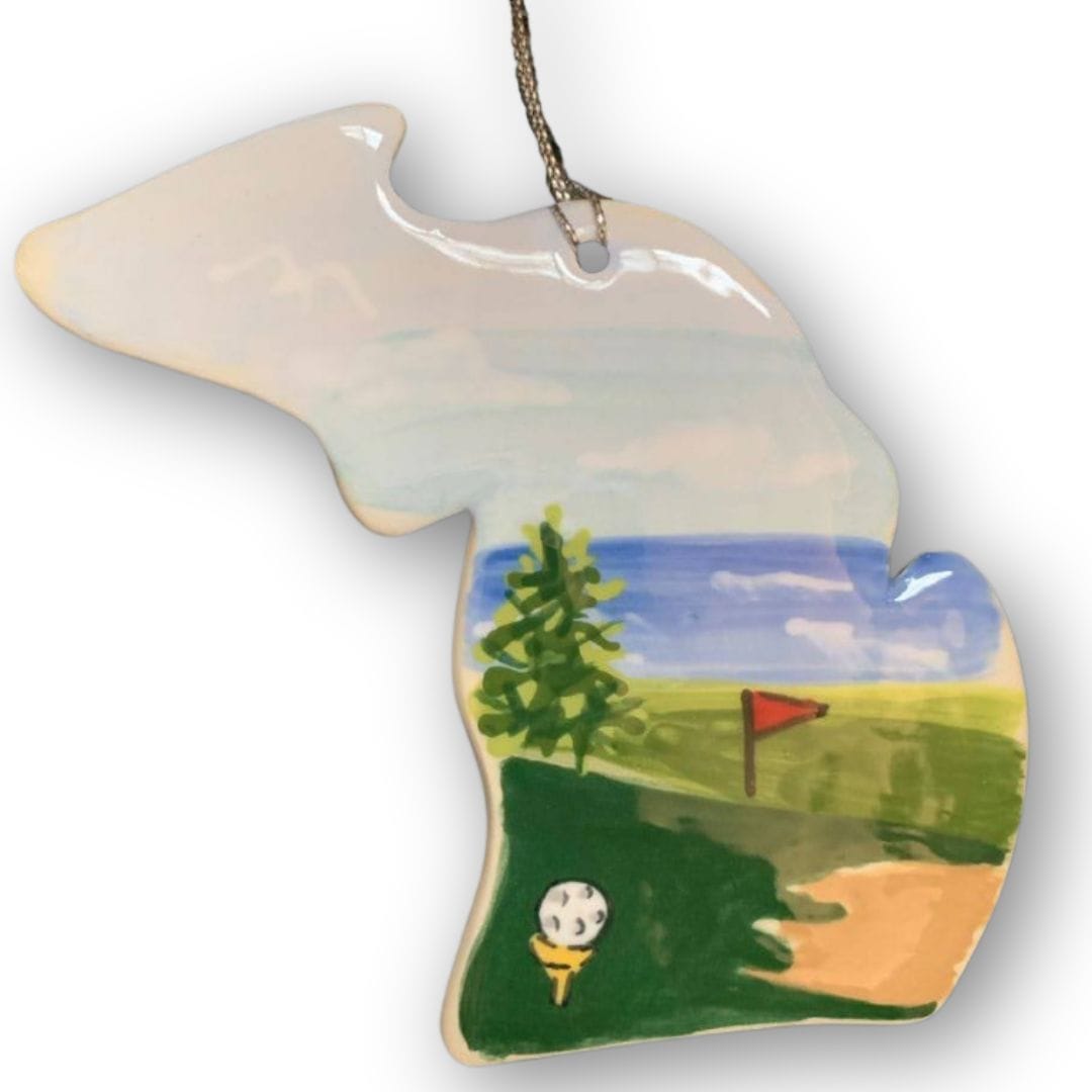 Michigan Golf Ornament (with UP)