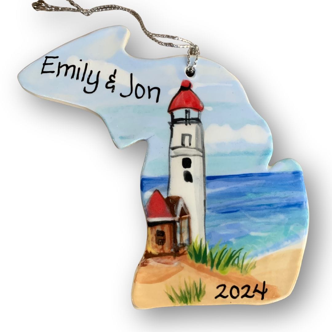 Lighthouse Michigan Ornament (with UP)