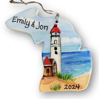 Lighthouse Michigan Ornament (with UP)