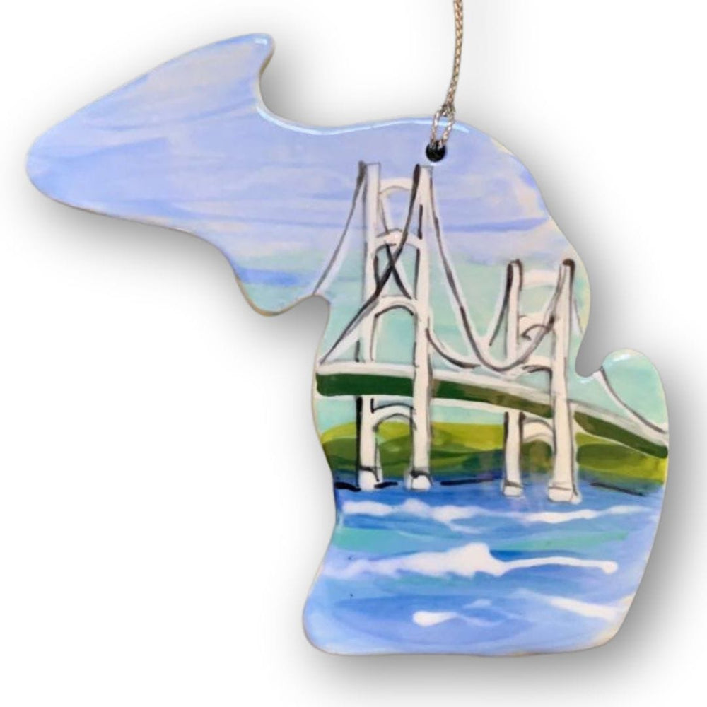 Michigan with Mackinac Bridge Ornament