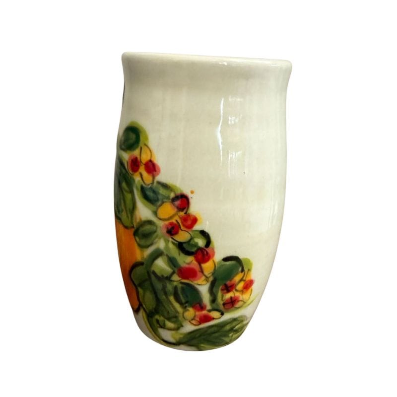 Pumpkin and Bittersweet Pencil Vase