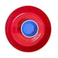 Red, White and Blue Floral Chip Dip Bowl