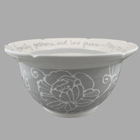 Full Color Floral Gray Medium Blessing Bowl
