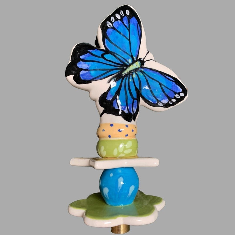 Blue Butterfly Garden Sculpture