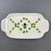 Bee Small Handled Rectangular Tray