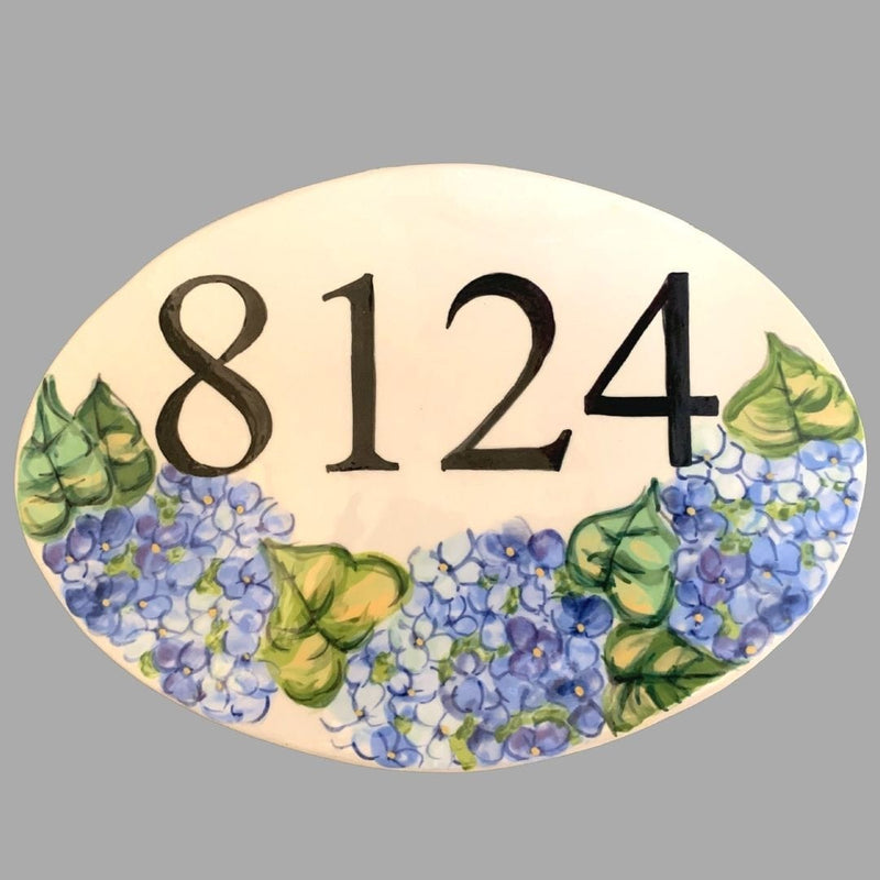 Oval Hydrangea Address Tile