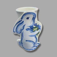 Bunny Vase with Forget-Me-Nots