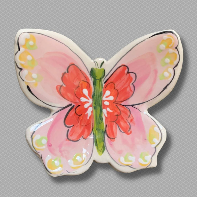 Butterfly: Pink Tea Bag Holder- Spoon Rest
