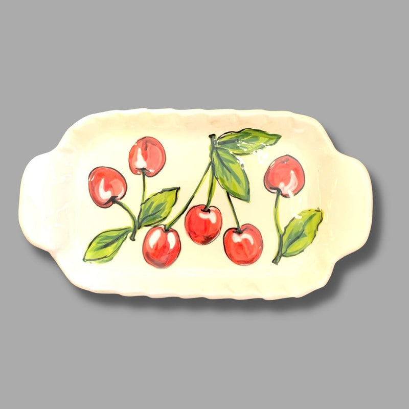 Cherry Small Handled Rectangular Tray