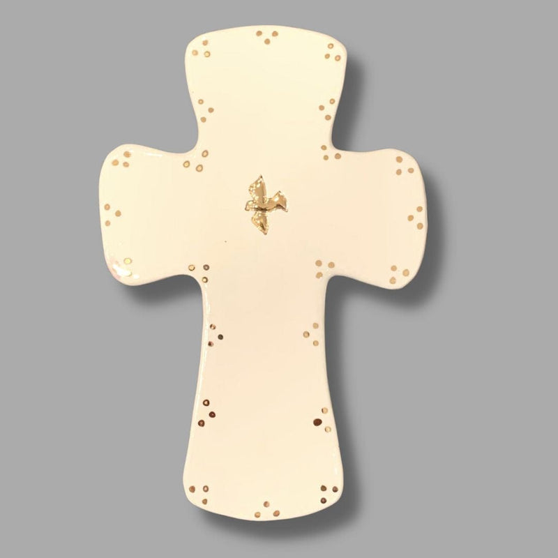 Gold Baptism/Communion/Confirmation Cross with Dots