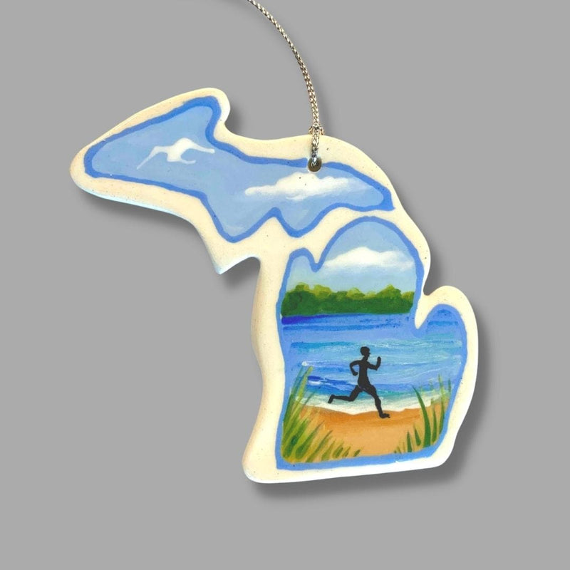Michigan Runner Ornament (with UP)