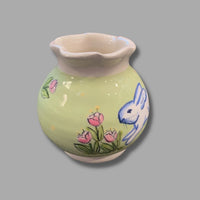 Green Bunny Plumeria Vase (Small)