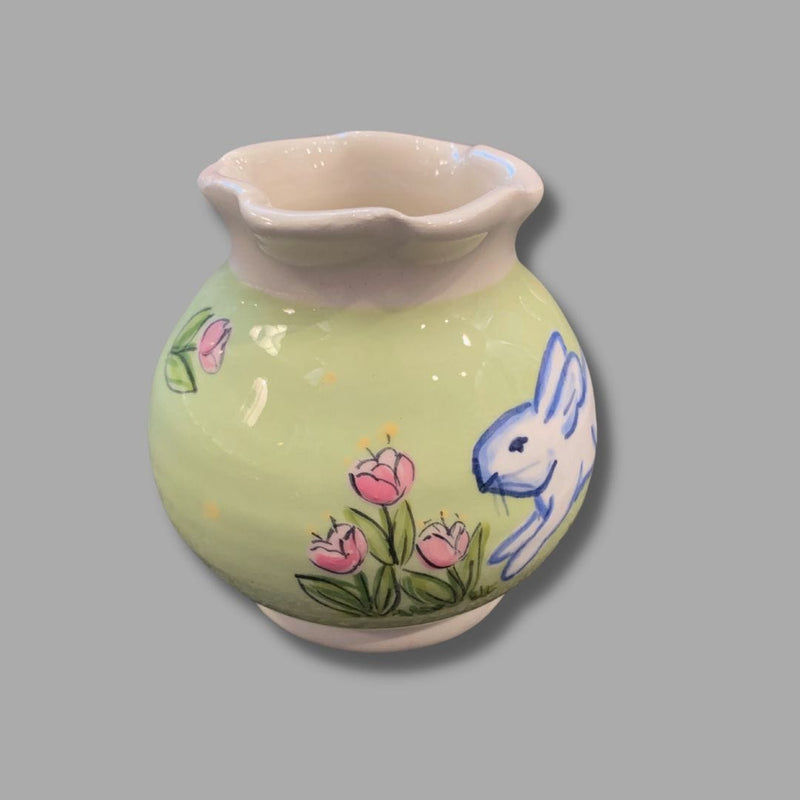 Green Bunny Plumeria Vase (Small)
