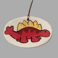 Dinosaur Ornament Red and Yellow