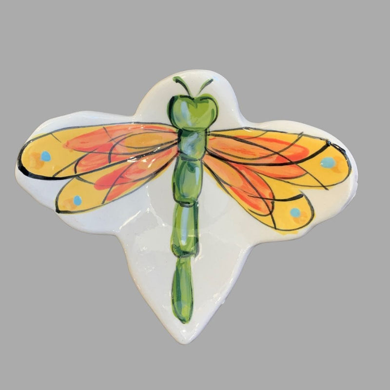 Yellow Dragonfly Tea Bag Holder- Spoon Rest